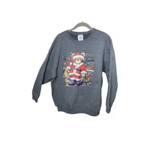 Just my size vintage plus size Christmas teddy bear, Santa sweatshirt, 14/16